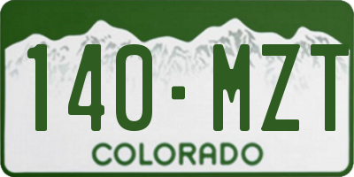 CO license plate 140MZT