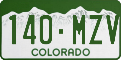 CO license plate 140MZV