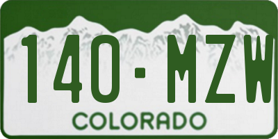CO license plate 140MZW