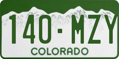 CO license plate 140MZY