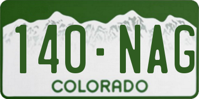 CO license plate 140NAG