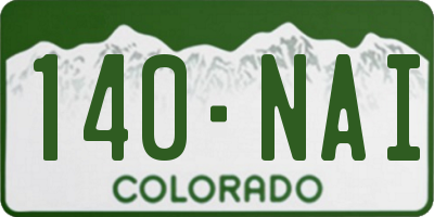 CO license plate 140NAI