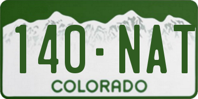 CO license plate 140NAT