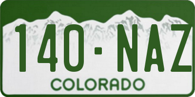 CO license plate 140NAZ