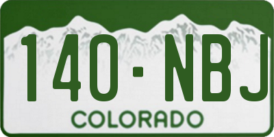 CO license plate 140NBJ