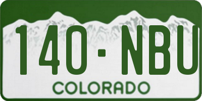CO license plate 140NBU
