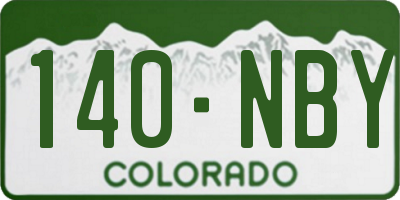 CO license plate 140NBY