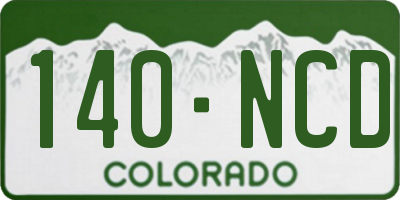 CO license plate 140NCD