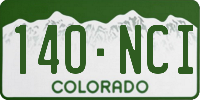 CO license plate 140NCI