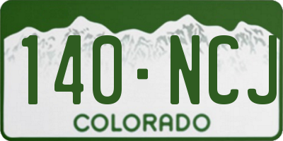 CO license plate 140NCJ