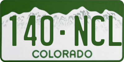 CO license plate 140NCL