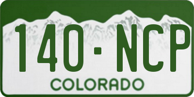 CO license plate 140NCP