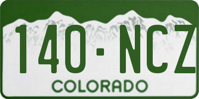CO license plate 140NCZ
