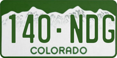 CO license plate 140NDG