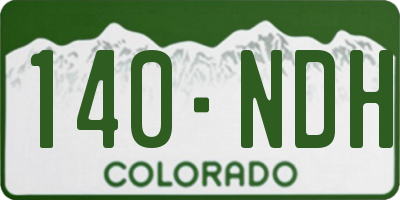 CO license plate 140NDH