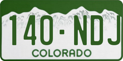 CO license plate 140NDJ