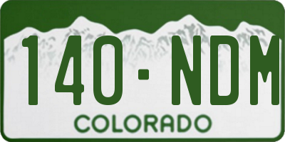 CO license plate 140NDM