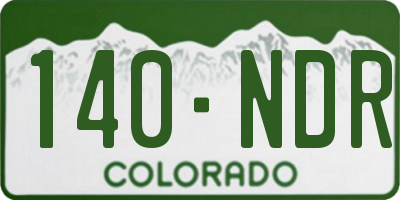 CO license plate 140NDR