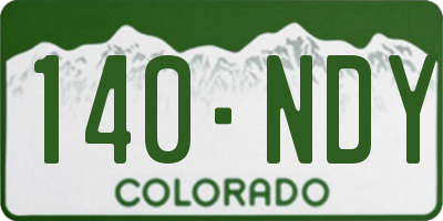 CO license plate 140NDY