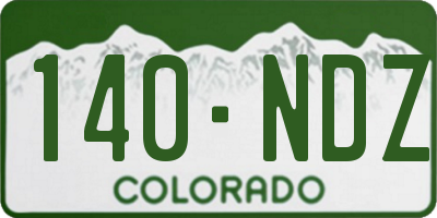 CO license plate 140NDZ