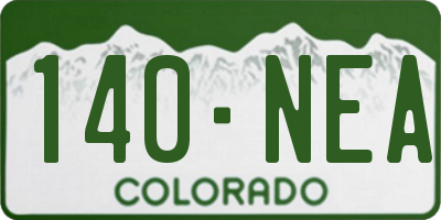CO license plate 140NEA