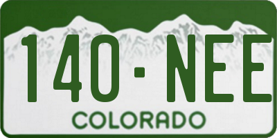 CO license plate 140NEE