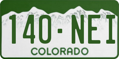 CO license plate 140NEI