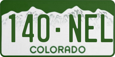 CO license plate 140NEL