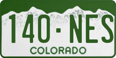 CO license plate 140NES