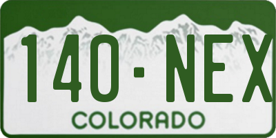 CO license plate 140NEX