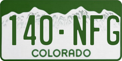 CO license plate 140NFG