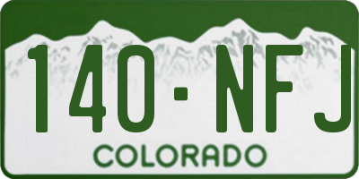 CO license plate 140NFJ
