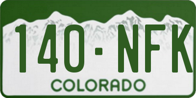 CO license plate 140NFK