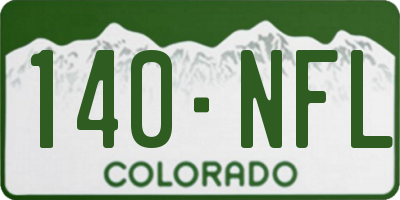 CO license plate 140NFL