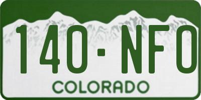 CO license plate 140NFO