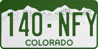CO license plate 140NFY
