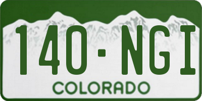 CO license plate 140NGI
