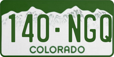 CO license plate 140NGQ
