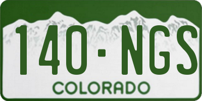CO license plate 140NGS