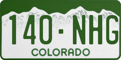 CO license plate 140NHG