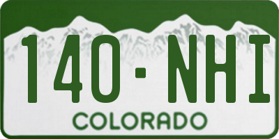 CO license plate 140NHI