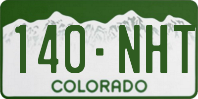 CO license plate 140NHT