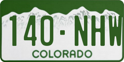 CO license plate 140NHW