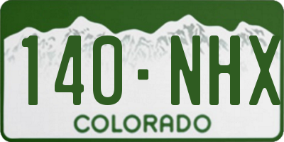CO license plate 140NHX