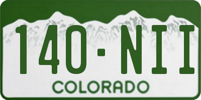 CO license plate 140NII