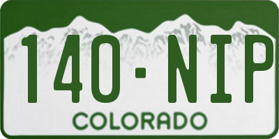 CO license plate 140NIP