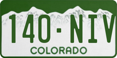 CO license plate 140NIV