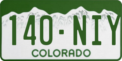 CO license plate 140NIY