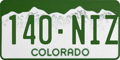 CO license plate 140NIZ