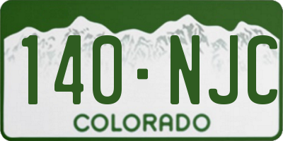 CO license plate 140NJC